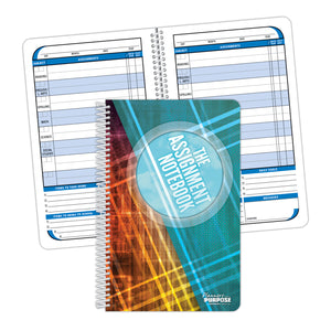 The spiral bound cover of the Year-Long Assignment Notebook student planner for grades three through six.