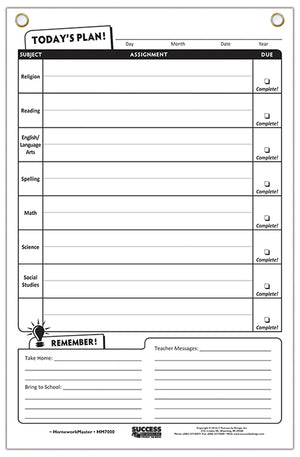 HomeworkMaster Dry Erase 7000 Wall Chart