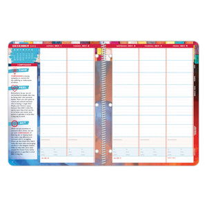 The inside pages of a weekly middle school student planner with sections for Math, Science, and other subjects.